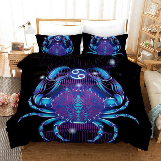 3D Cancer Dark Blue Quilt Cover Set Bedding Set Pillowcases 189