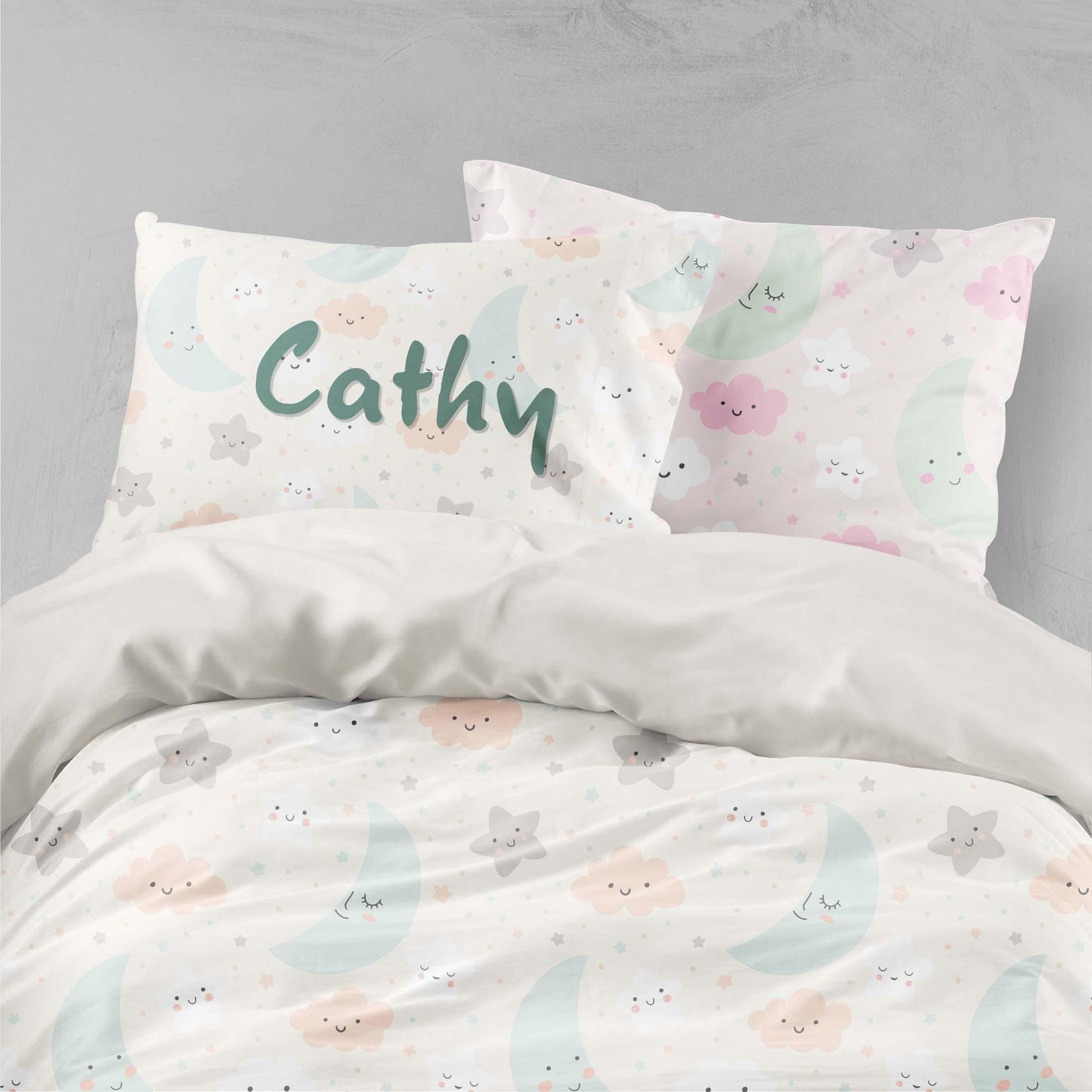 3D Cartoon Moon Star Cloud Quilt Cover Set Bedding Set Pillowcases 83