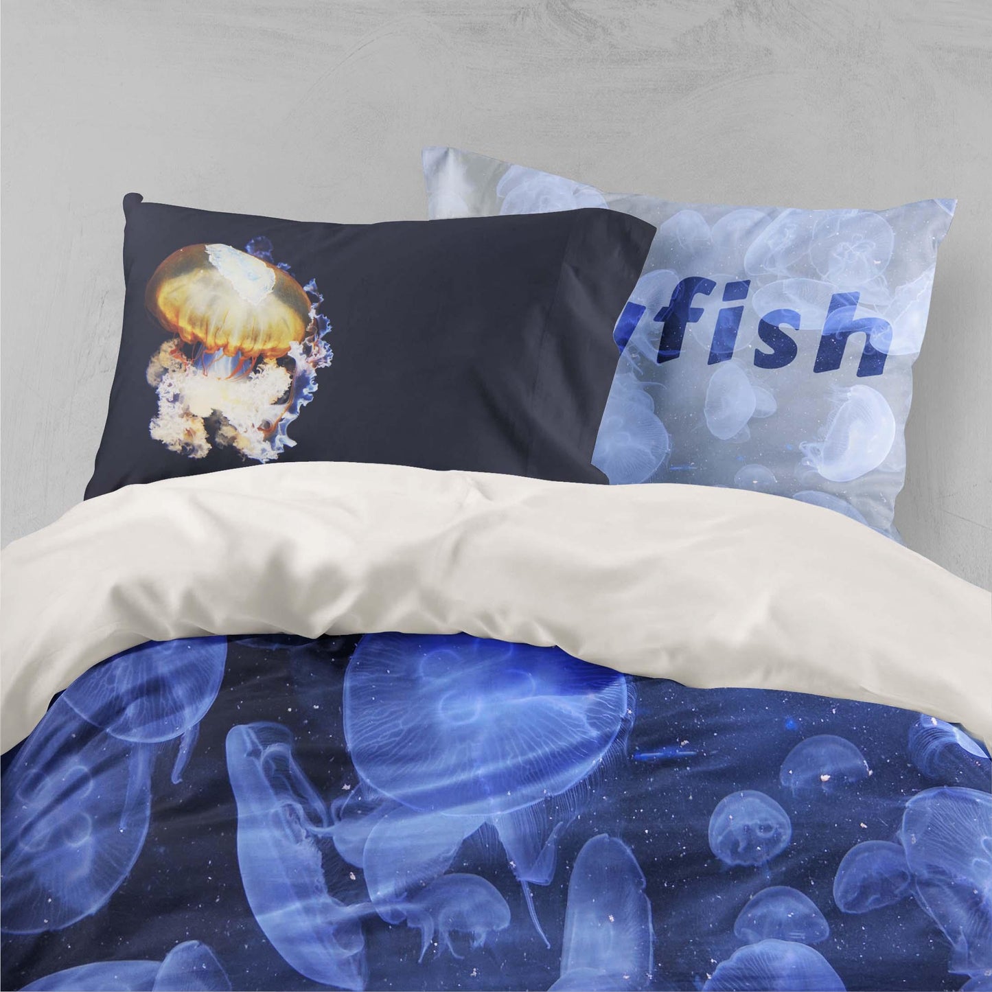 3D Blue Jellyfish Quilt Cover Set Bedding Set Pillowcases 3