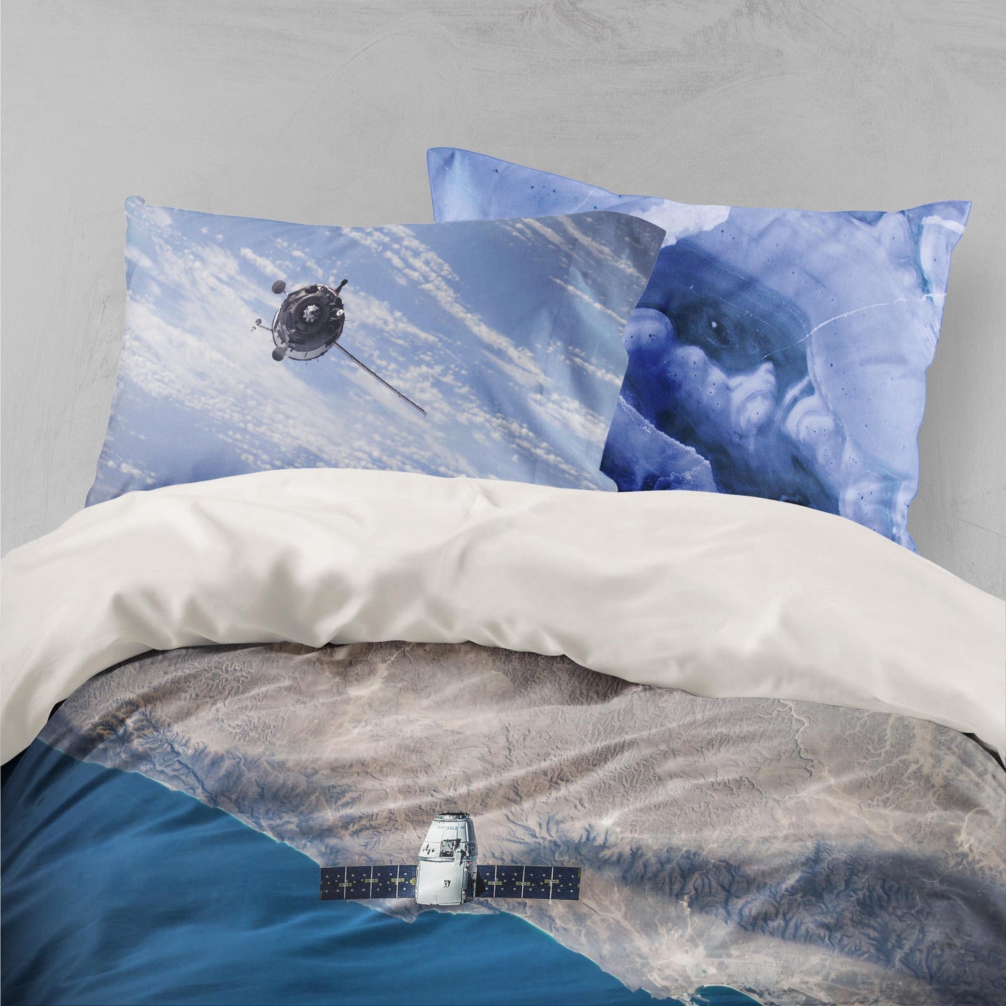 3D Blue Sky Spaceship Quilt Cover Set Bedding Set Pillowcases 61