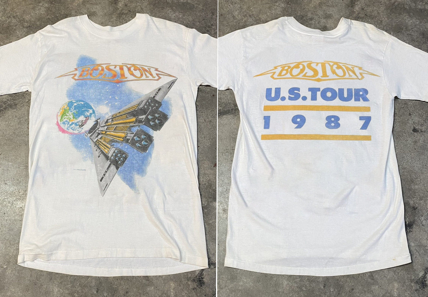 Boston World Tour Concert 1987 T-Shirt, Boston Rock Band Tour
