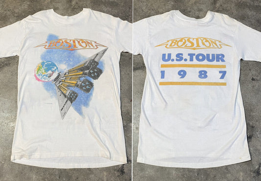 Boston World Tour Concert 1987 T-Shirt, Boston Rock Band Tour