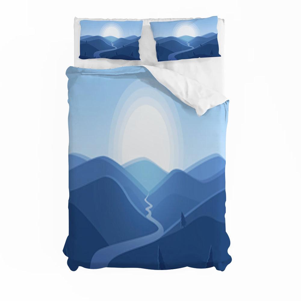 3D Blue Sky Sun Mountain Landscape Quilt Cover Set Bedding Set Duvet Cover Pillowcases 44