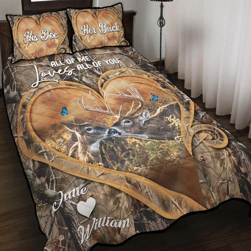 Bed Sets: Customizable Bedroom Sets With Deer Hunting Theme – Personalize Your Quilt Bedding Set 3pcs