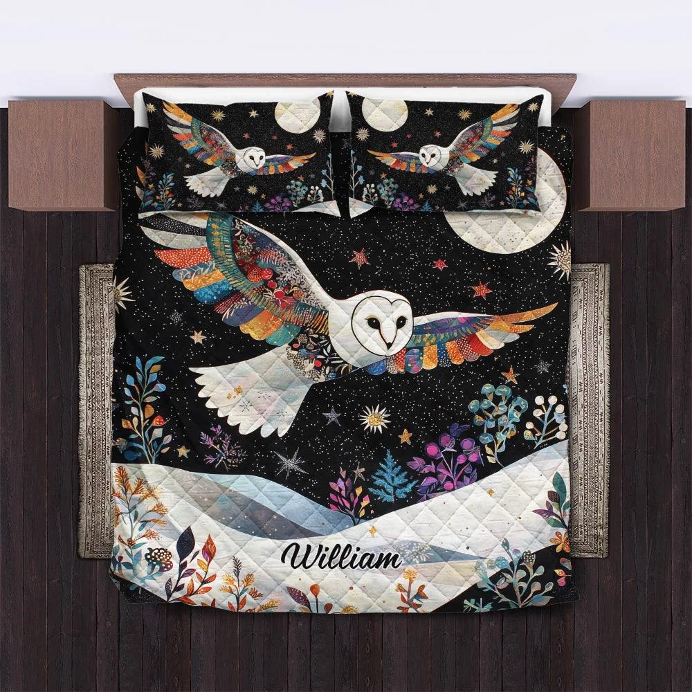 Celestial Flight Owl Personalized All-season Quilt Bedding Set