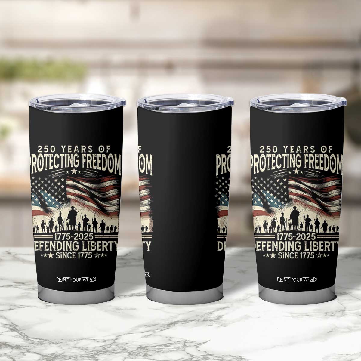250 Years Of Protecting Freedom Defending Liberty Since 1775 Tumbler Cup US Military Army Birthday TS11