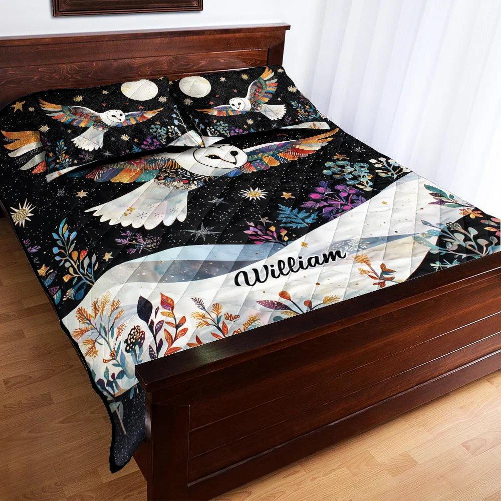 Celestial Flight Owl Personalized All-season Quilt Bedding Set