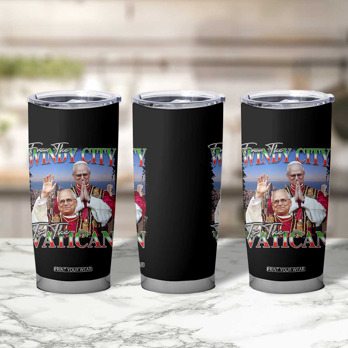 267th Pope Leo XIV Tumbler Cup From The Windy City To The Vatican US Chicago Pride TS02