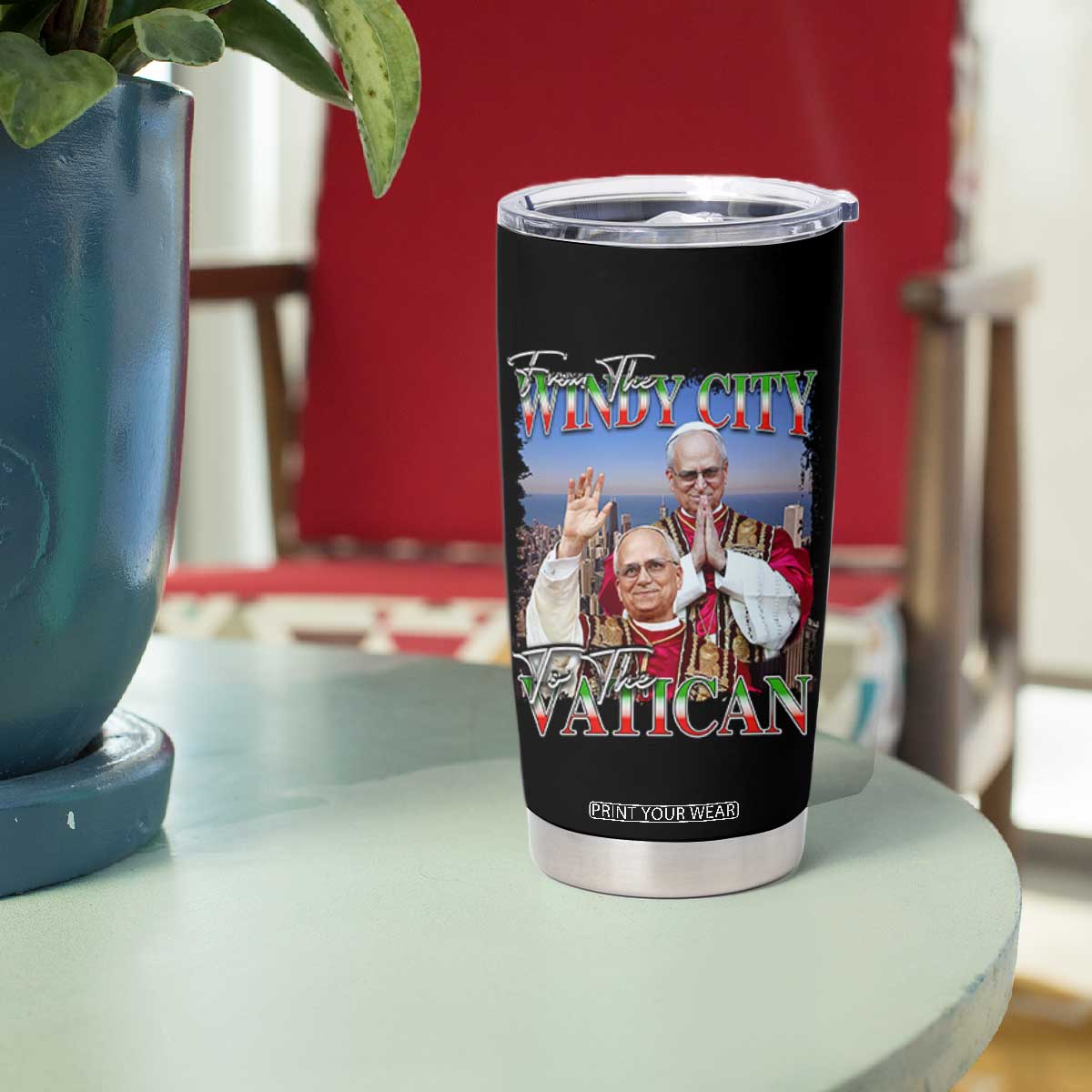 267th Pope Leo XIV Tumbler Cup From The Windy City To The Vatican US Chicago Pride TS02