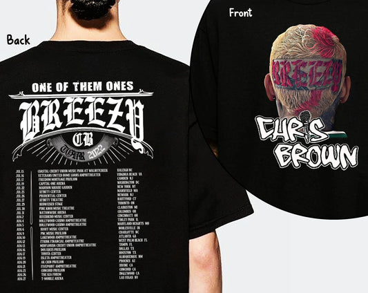 Vintage 2 Side Chris Brown Breezy Shirt, Chris Brown Hip Hop Tour 2022 Shirt
