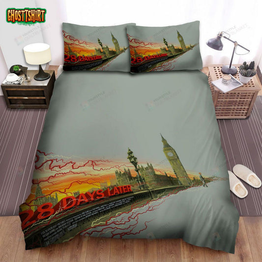 28 Days Later... Movie Big Ben Tower Photo Bed Sheets Spread Comforter Duvet Cover Bedding Set