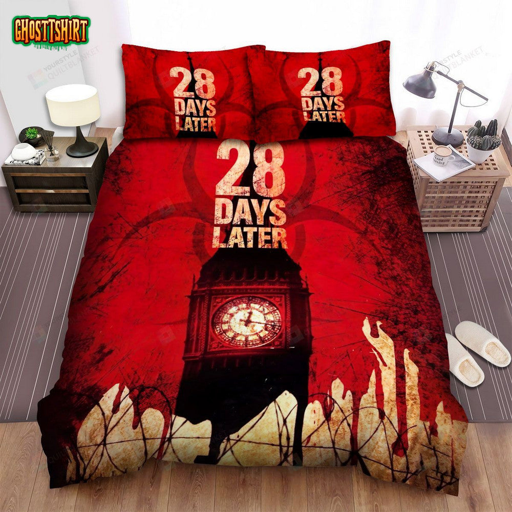 28 Days Later... Movie Red Background Photo Bed Sheets Spread Comforter Duvet Cover Bedding Set