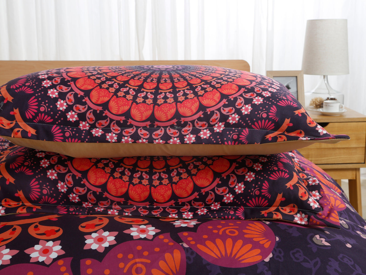 3D Bohemian Red Quilt Cover Set Bedding Set Pillowcases 116