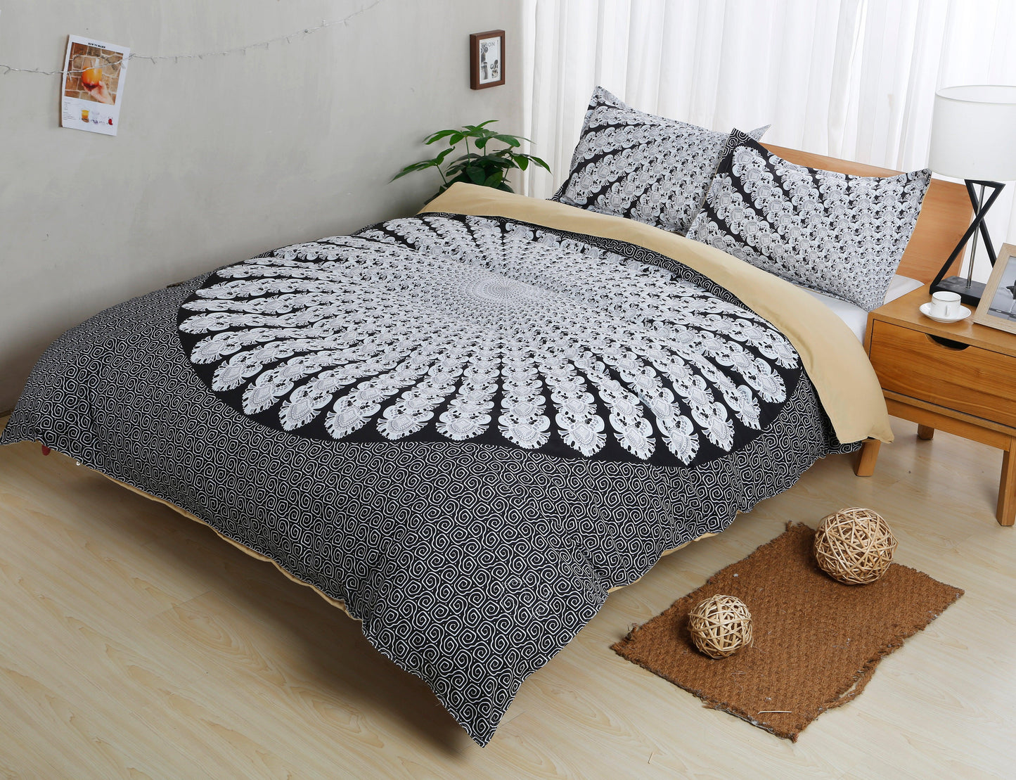 3D Bohemian Grey Quilt Cover Set Bedding Set Pillowcases 117