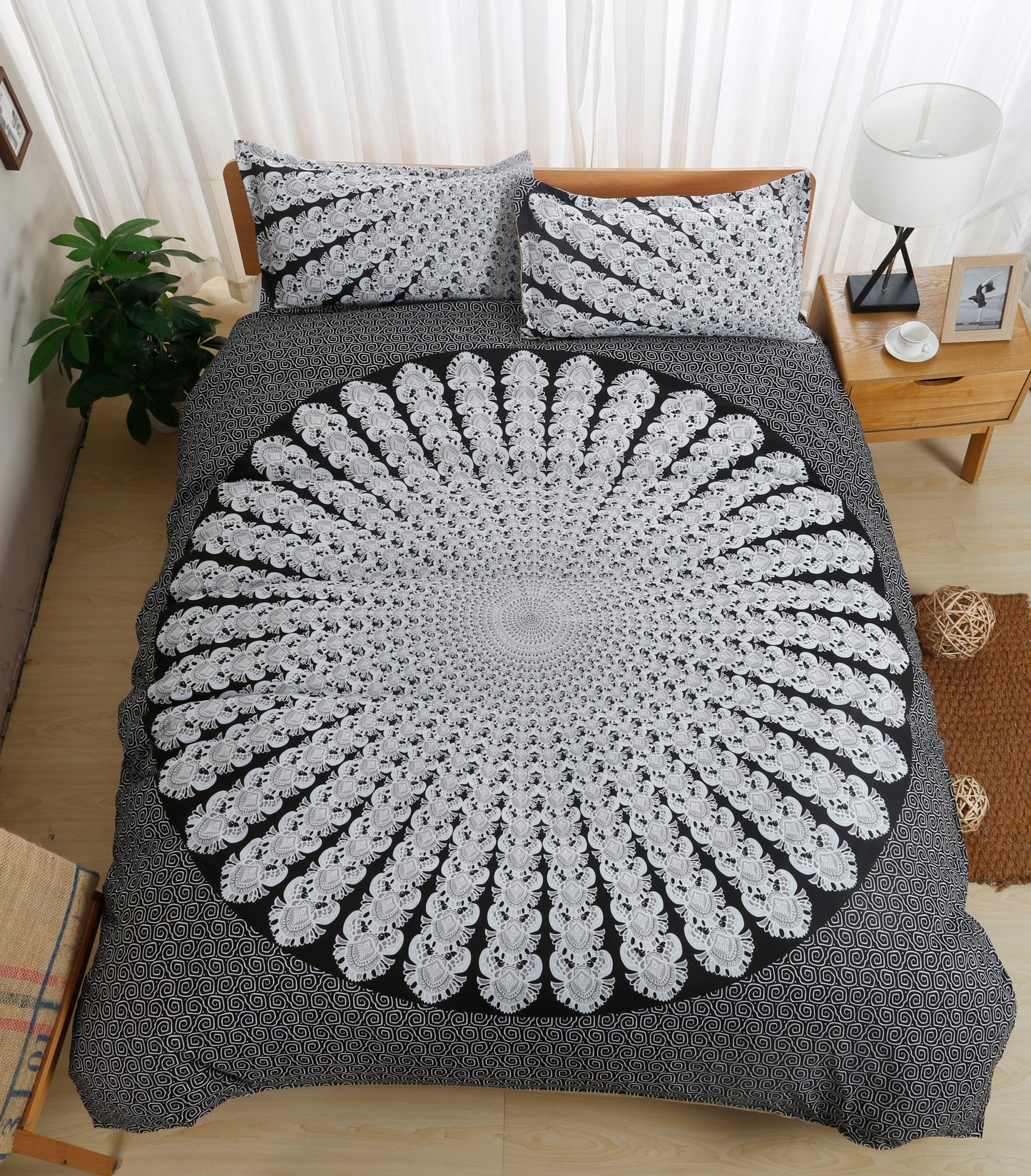 3D Bohemian Grey Quilt Cover Set Bedding Set Pillowcases 117