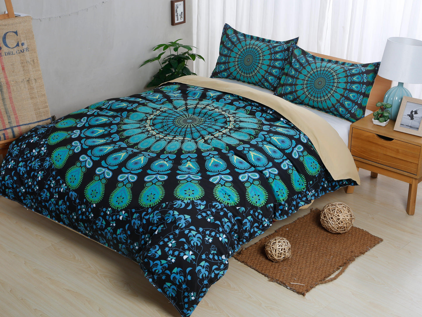 3D Bohemian Green Quilt Cover Set Bedding Set Pillowcases 118