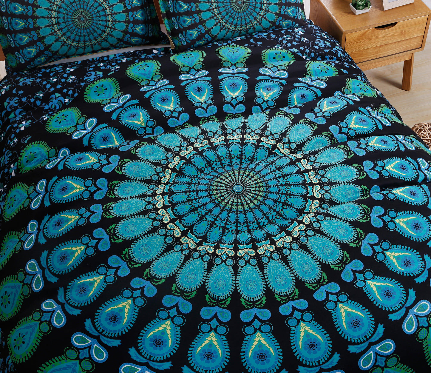 3D Bohemian Green Quilt Cover Set Bedding Set Pillowcases 118