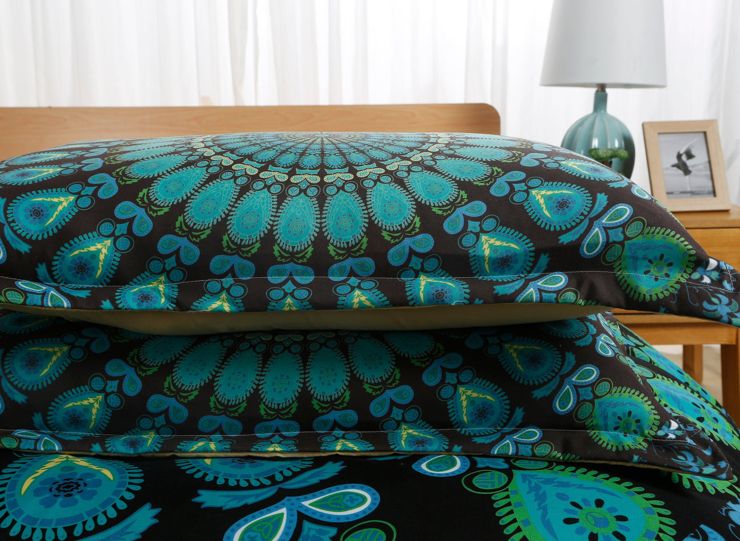 3D Bohemian Green Quilt Cover Set Bedding Set Pillowcases 118