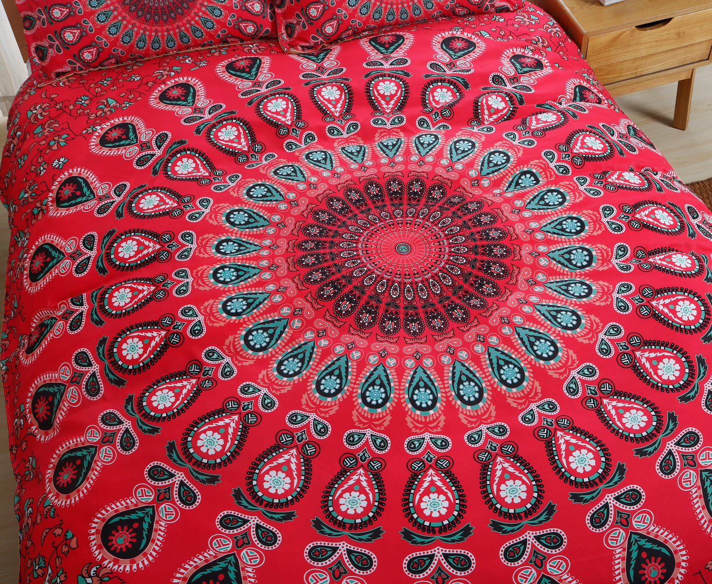 3D Bohemian Red Quilt Cover Set Bedding Set Pillowcases 119