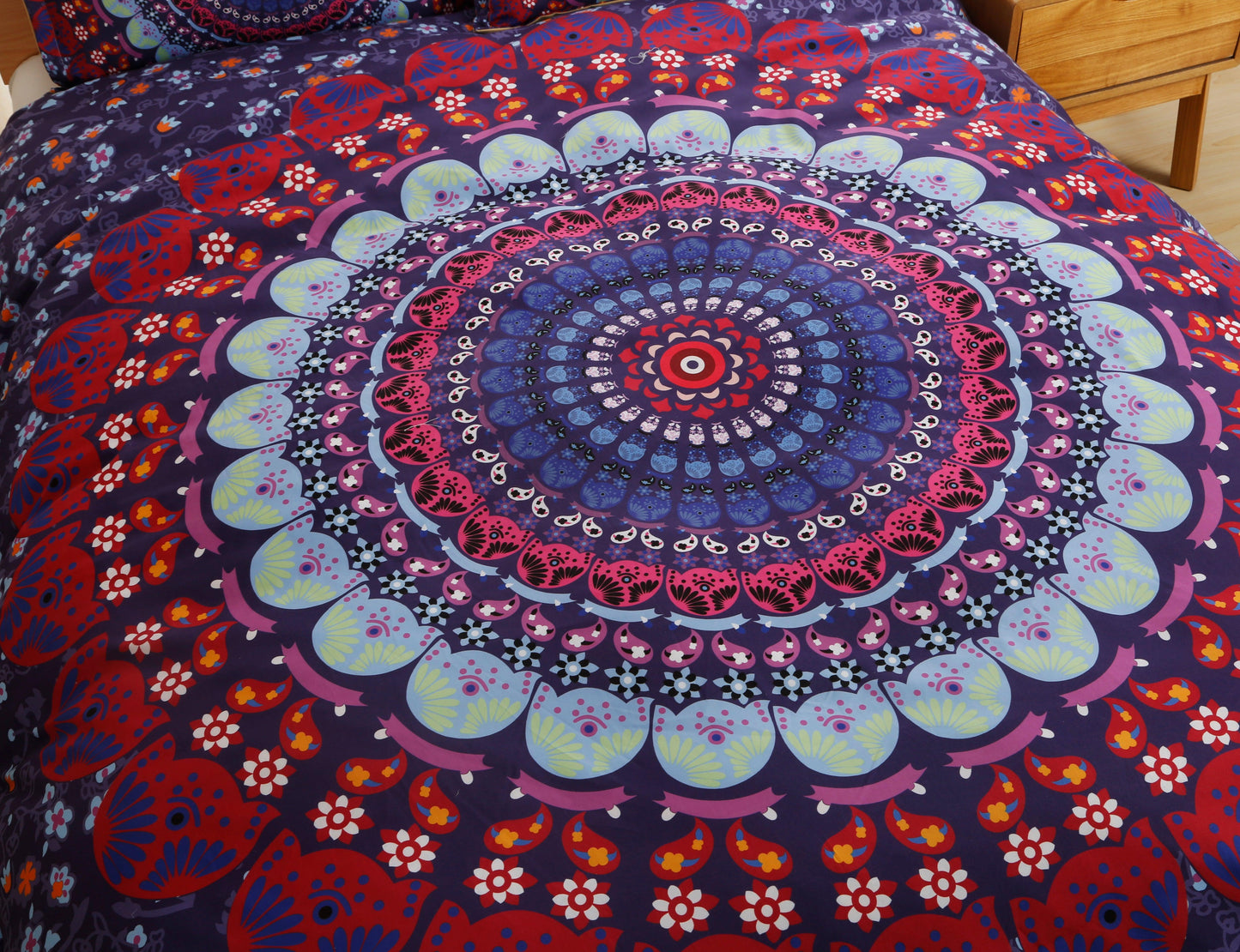 3D Bohemian Purple Quilt Cover Set Bedding Set Pillowcases 120