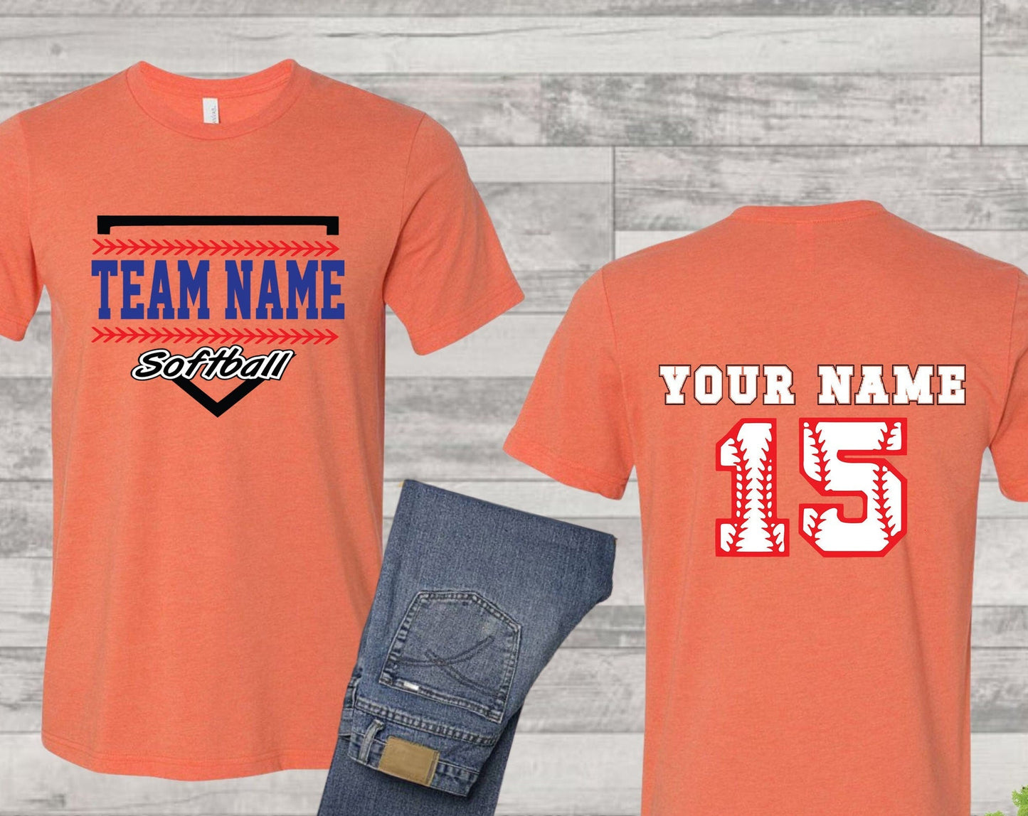 Baseball Custom Name,Front Baseball Team T Shirt