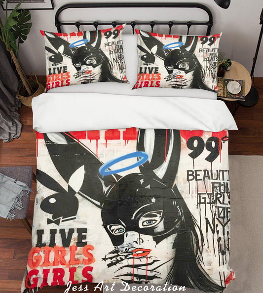 3D Abstract Live Girl Quilt Cover Set Bedding Set Duvet Cover Pillowcases LXL