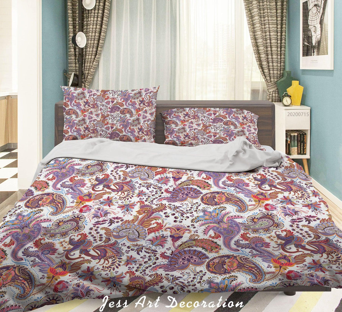 3D Abstract Vintage Floral Pattern Quilt Cover Set Bedding Set Duvet Cover Pillowcases WJ 3907
