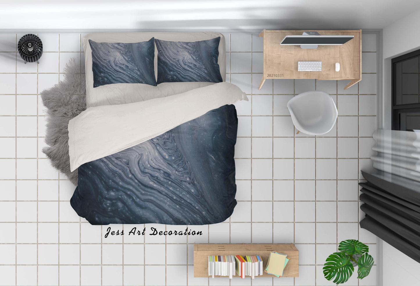 3D Abstract Marble Texture Quilt Cover Set Bedding Set Duvet Cover Pillowcases 158