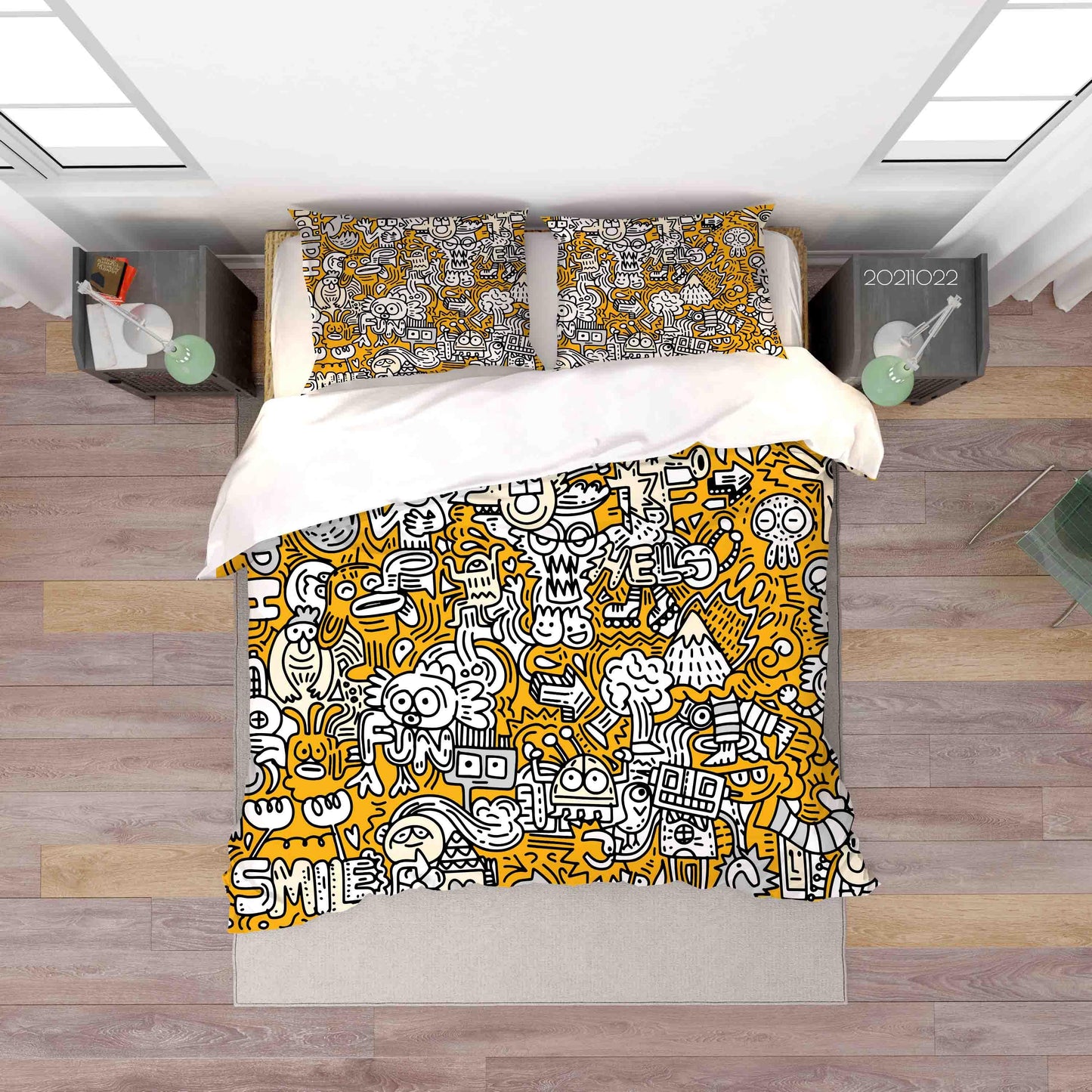 3D Abstract Monster Graffiti Quilt Cover Set Bedding Set Duvet Cover Pillowcases 42