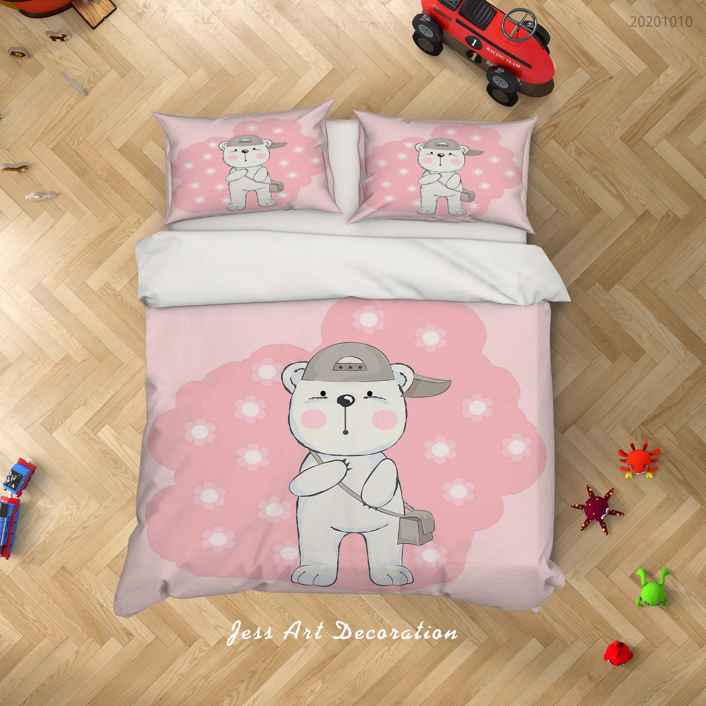 3D Cartoon Animal Bear Quilt Cover Set Bedding Set Duvet Cover Pillowcases WJ 9503