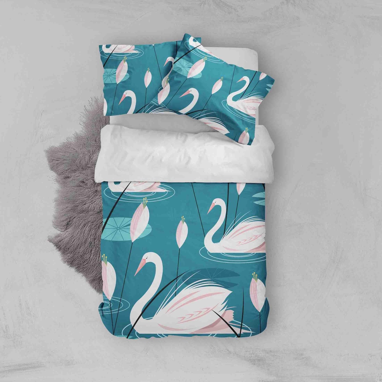 3D Blue Crane Floral Quilt Cover Set Bedding Set Pillowcases 150