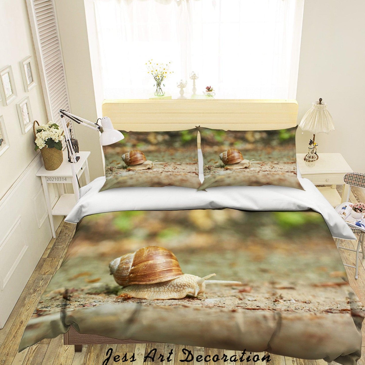 3D Animal Snail Pattern Quilt Cover Set Bedding Set Duvet Cover Pillowcases 205