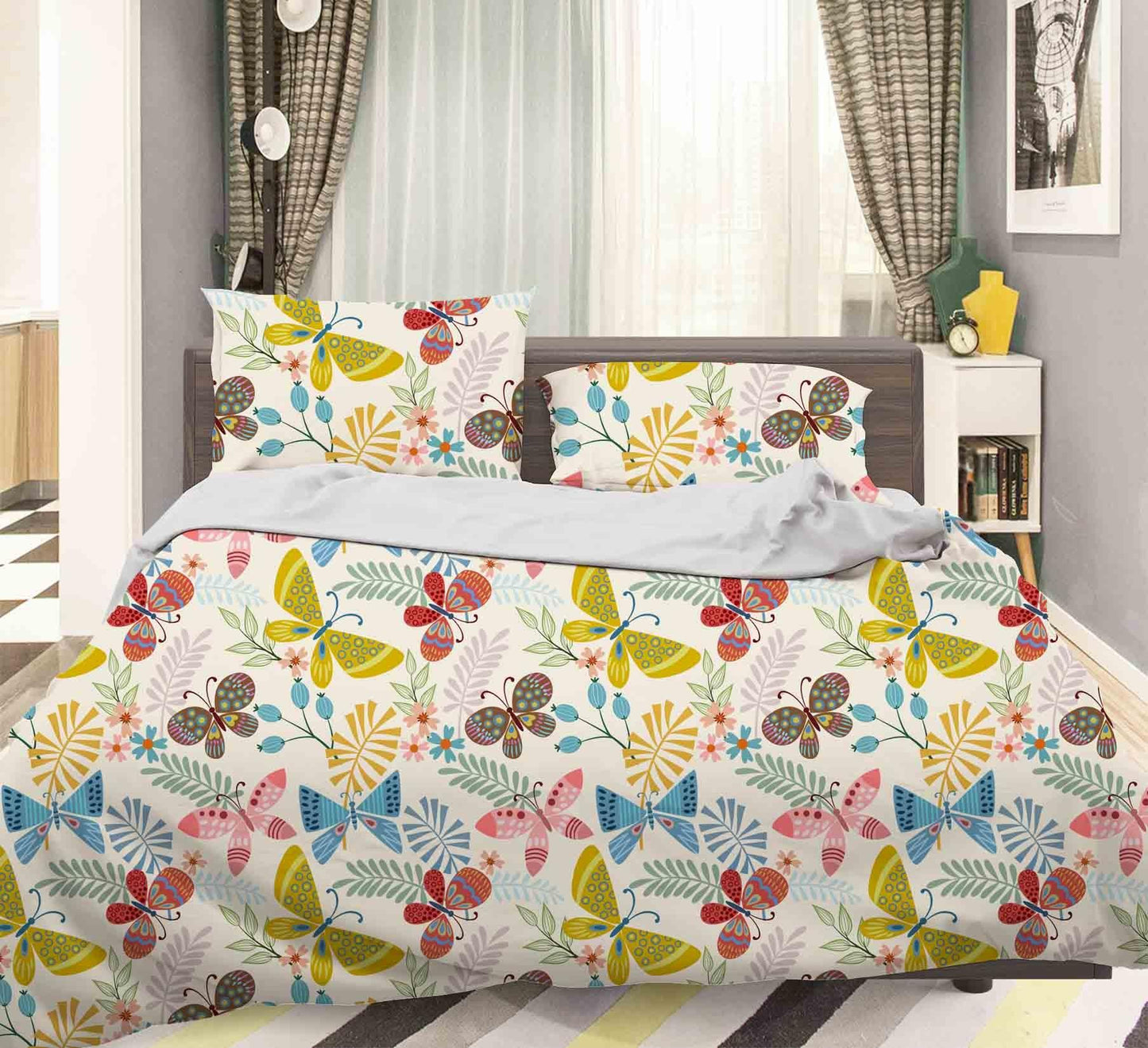3D Butterfly Pattern Quilt Cover Set Bedding Set Pillowcases 165