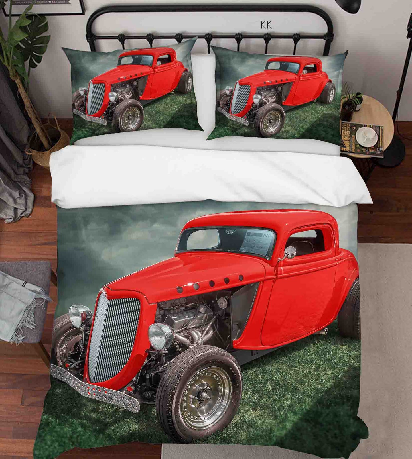 3D Automobile Grassland Quilt Cover Set Bedding Set Duvet Cover Pillowcase 422
