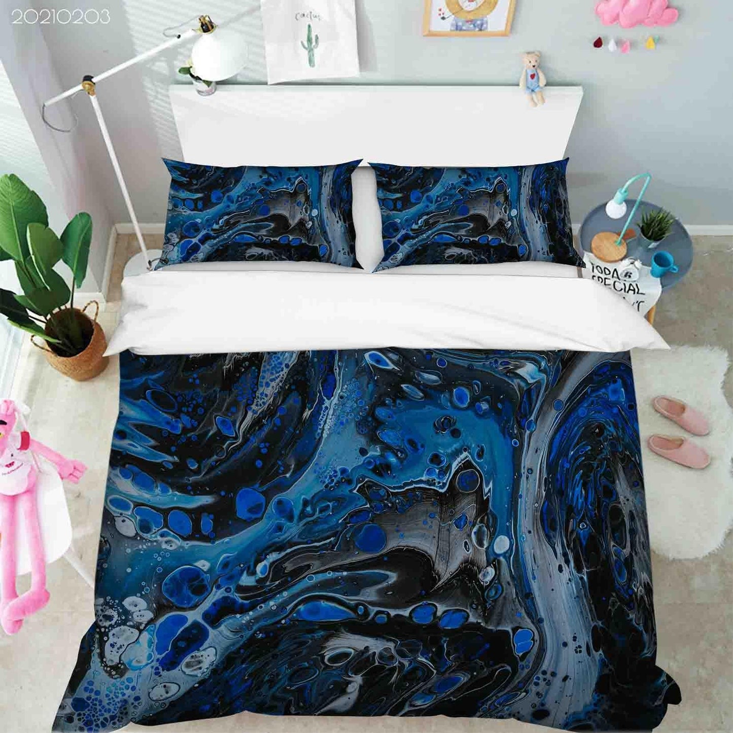 3D Abstract Blue Marble Texture Quilt Cover Set Bedding Set Duvet Cover Pillowcases 62