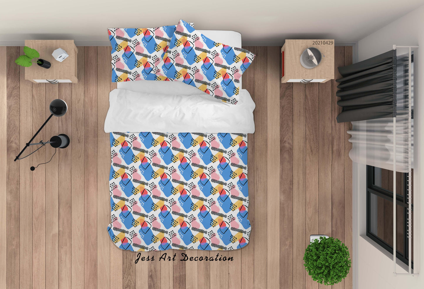 3D Abstract Blue Geometry Quilt Cover Set Bedding Set Duvet Cover Pillowcases 33