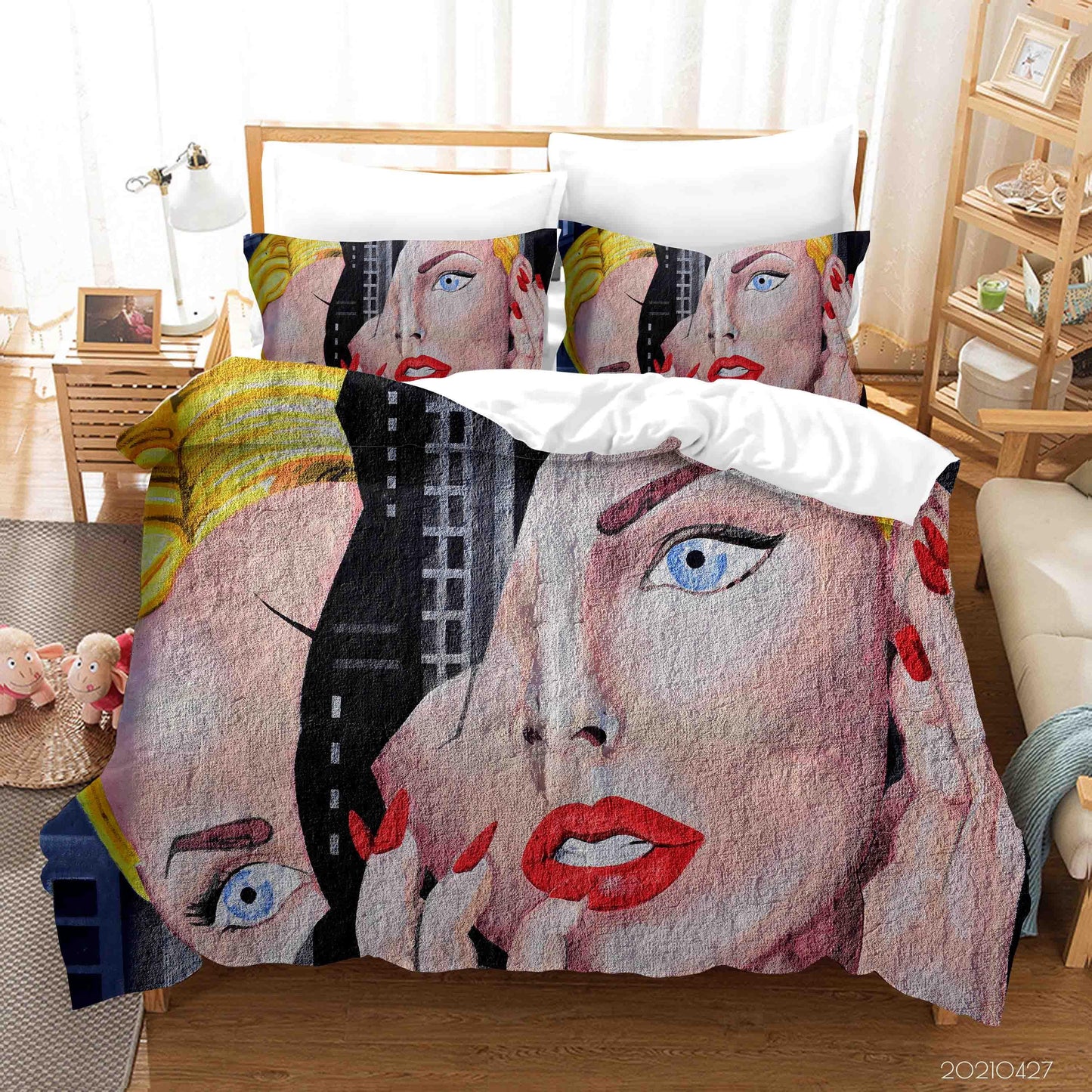 3D Abstract Woman Graffiti Quilt Cover Set Bedding Set Duvet Cover Pillowcases 129