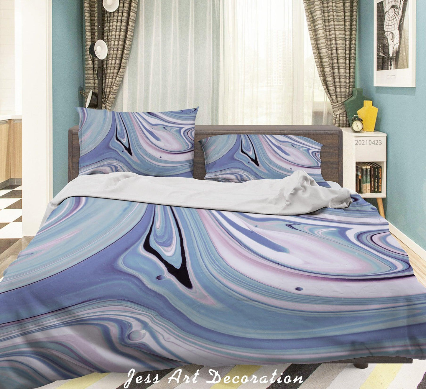3D Abstract Marble Texture Quilt Cover Set Bedding Set Duvet Cover Pillowcases 45