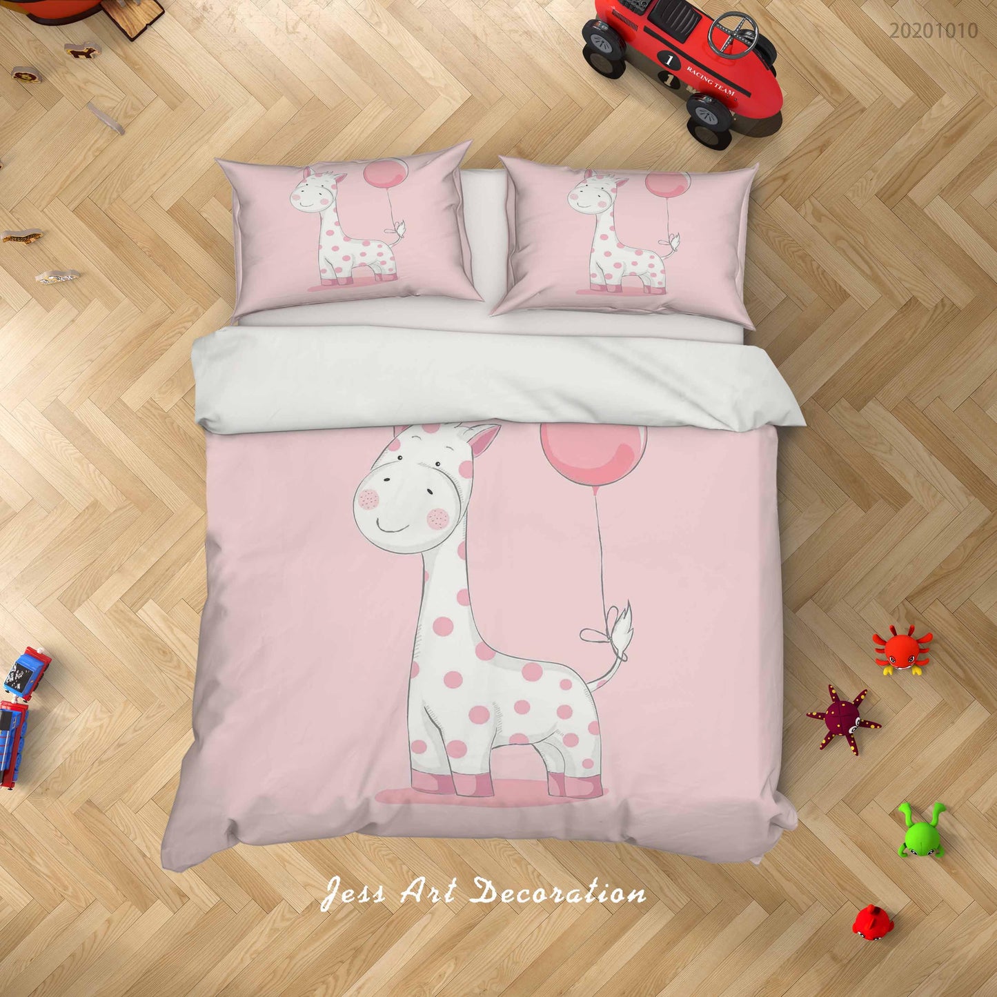 3D Cartoon Cute Animal Giraffe Quilt Cover Set Bedding Set Duvet Cover Pillowcases WJ 9506