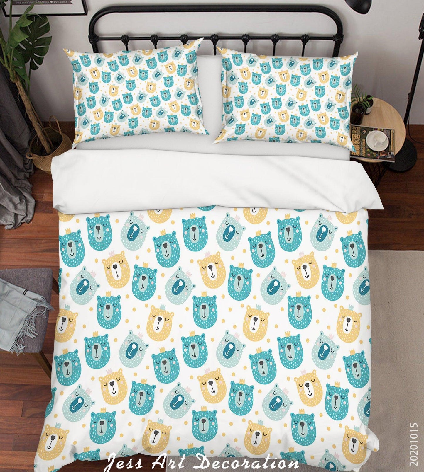 3D Cartoon Animal Bears Pattern Quilt Cover Set Bedding Set Duvet Cover Pillowcases WJ 9594