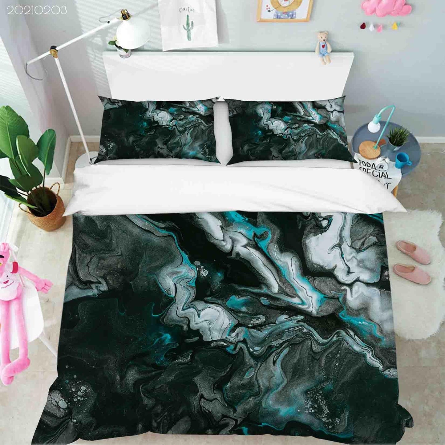 3D Abstract Marble Texture Quilt Cover Set Bedding Set Duvet Cover Pillowcases 41