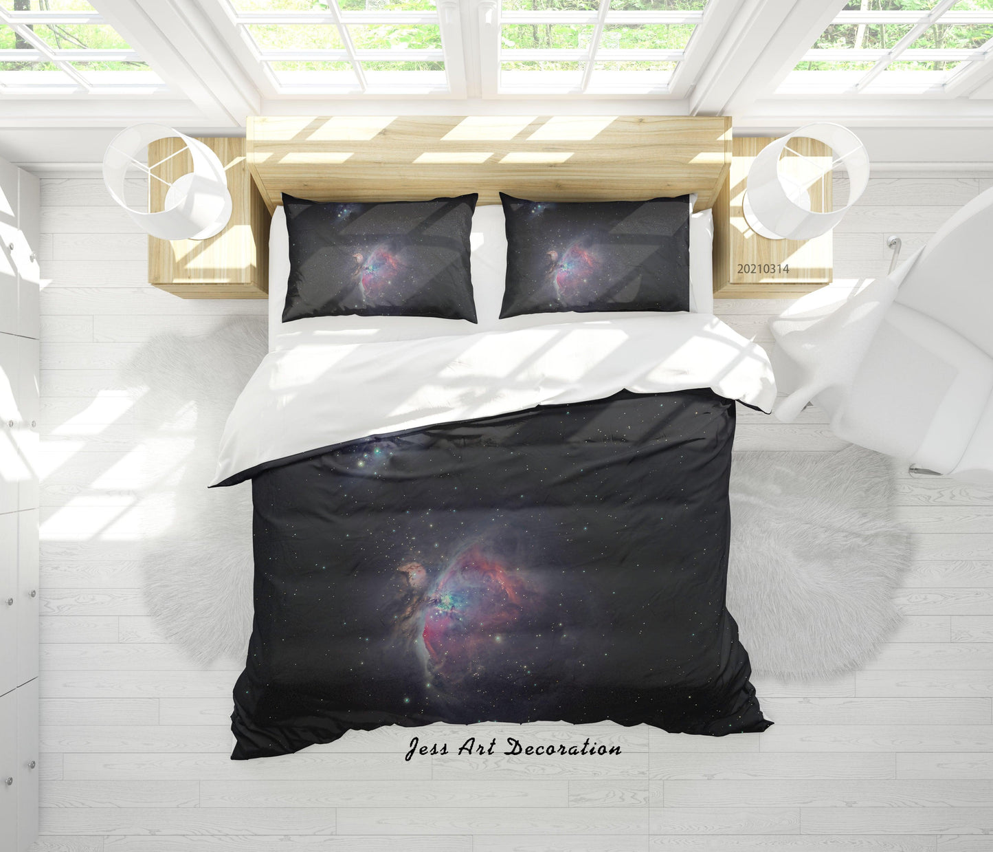 3D Black Space Stars Quilt Cover Set Bedding Set Duvet Cover Pillowcases 127