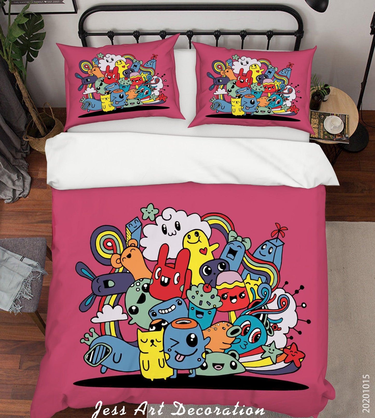 3D Cartoon Animal Monsters Pattern Quilt Cover Set Bedding Set Duvet Cover Pillowcases WJ 9672