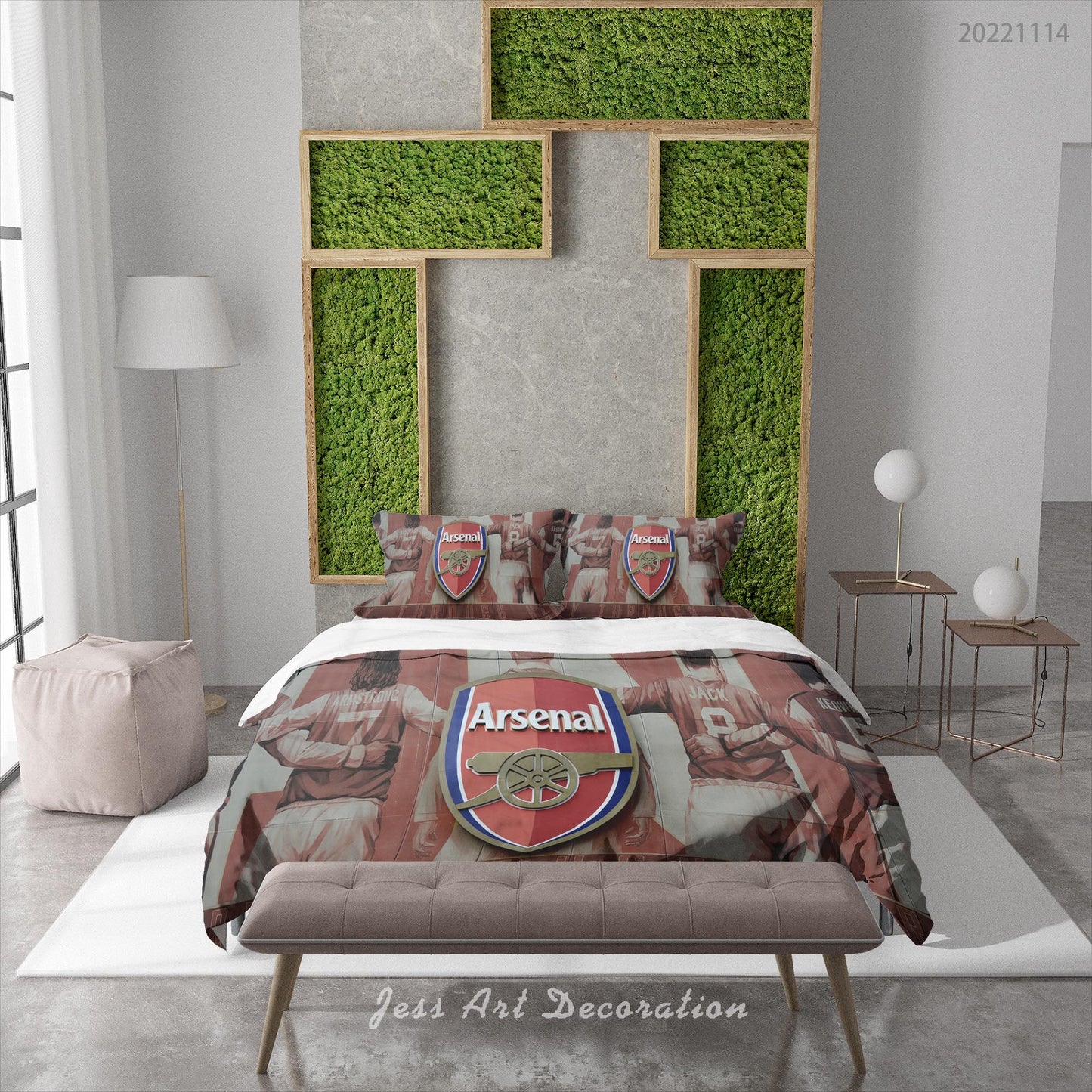 3D Arsenal FC Person Sign Quilt Cover Set Bedding Set Duvet Cover Pillowcase 884