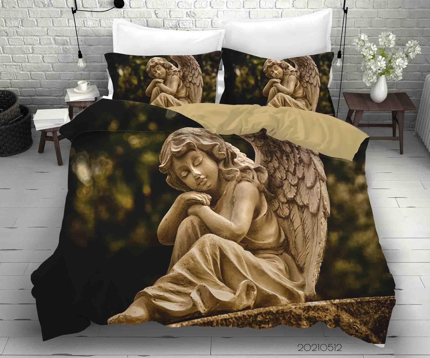 3D Art Angel Sculpture Quilt Cover Set Bedding Set Duvet Cover Pillowcases 203