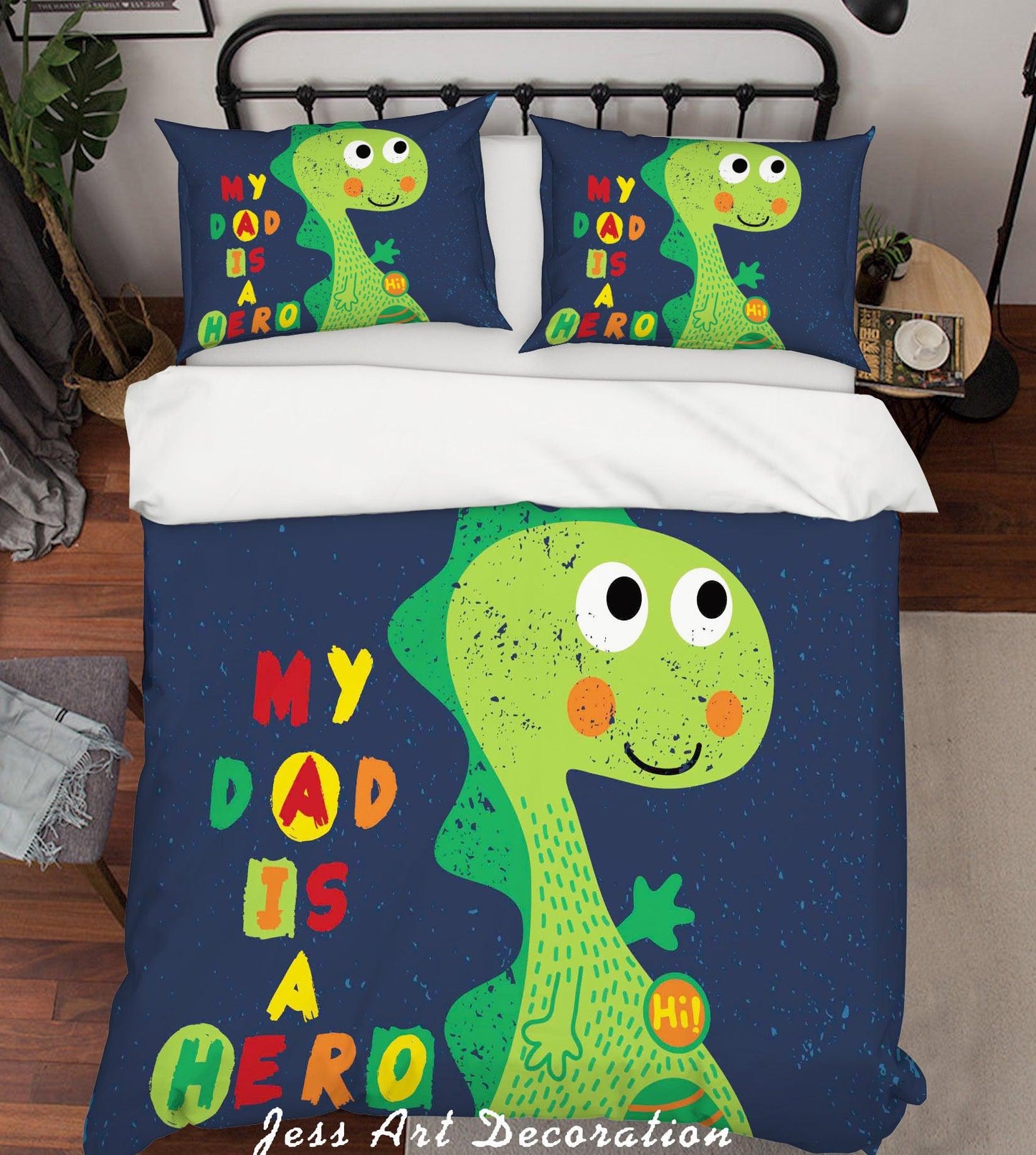3D Cartoon Dinosaur Green Quilt Cover Set Bedding Set Pillowcases 157