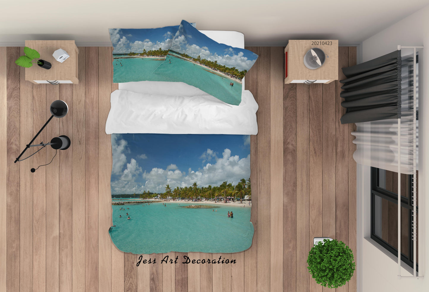 3D Blue Sky Forest Sea Landscape Quilt Cover Set Bedding Set Duvet Cover Pillowcases 80