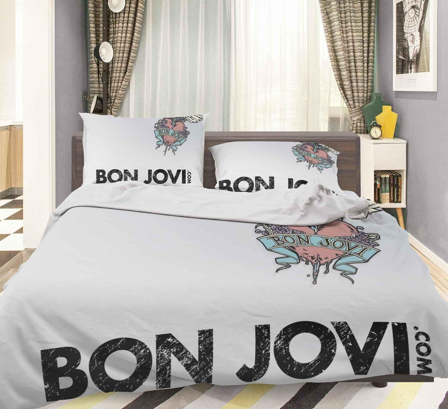 3D Bon Jovi Quilt Cover Set Bedding Set Pillowcases 19