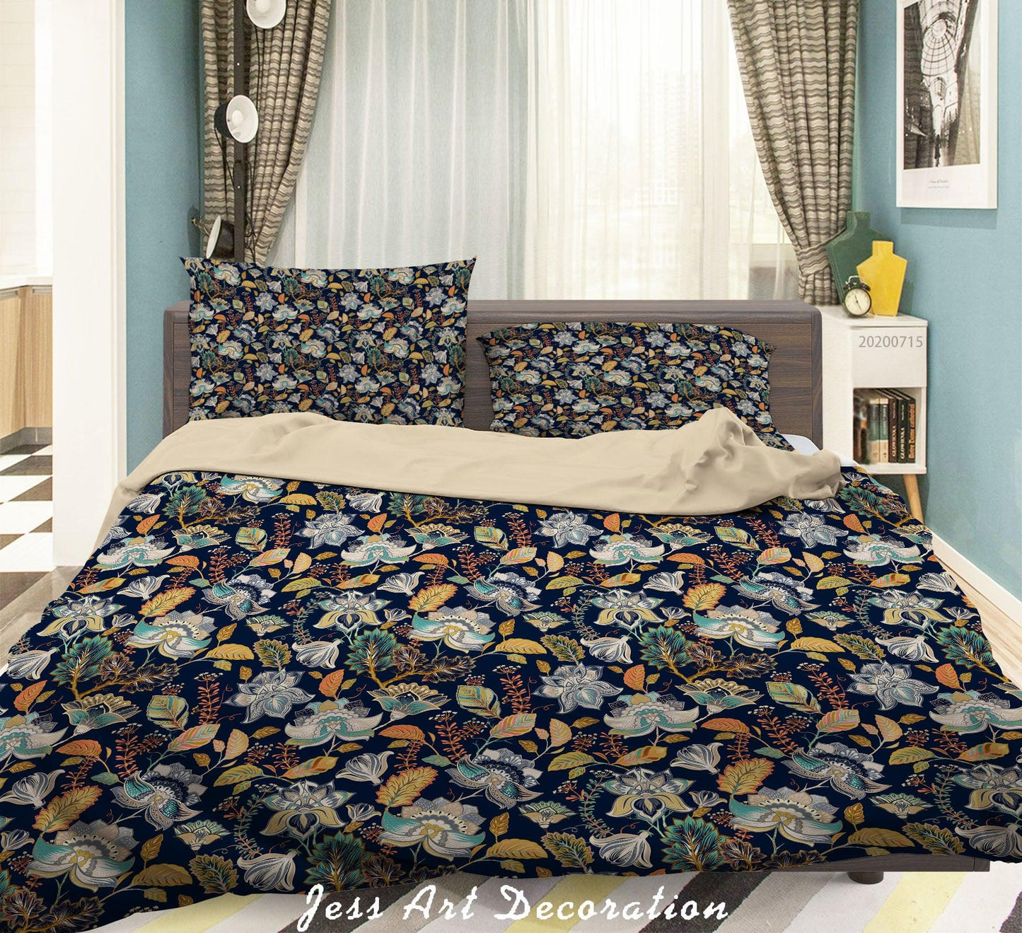 3D Abstract Vintage Floral Pattern Quilt Cover Set Bedding Set Duvet Cover Pillowcases WJ 3902