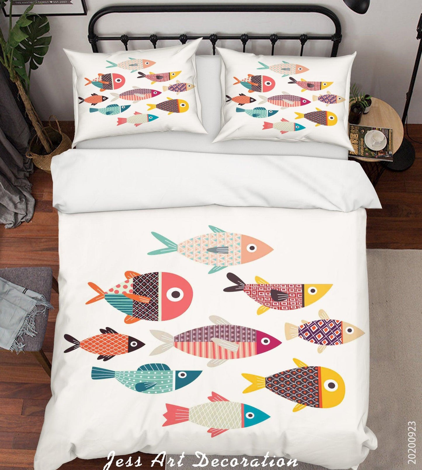 3D Cartoon Fish Pattern Quilt Cover Set Bedding Set Duvet Cover Pillowcases WJ 6304